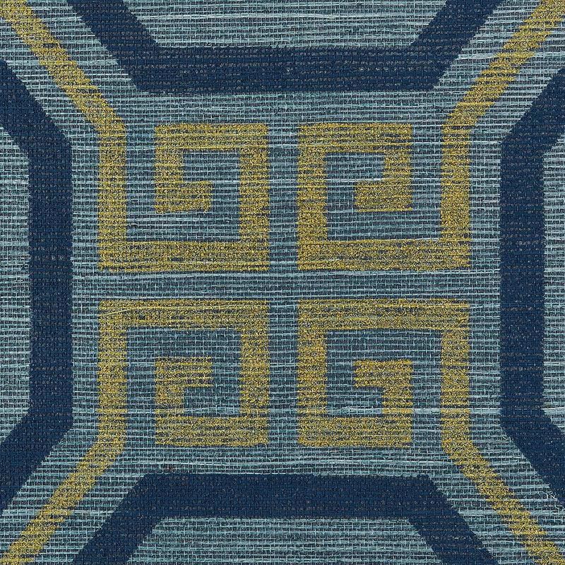 Schumacher Octavia Sisal Peacock Wallpaper 5008932