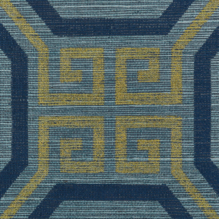 Schumacher Octavia Sisal Peacock Wallpaper Sample 5008932