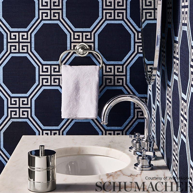 Schumacher Octavia Sisal Navy Wallpaper 5008933