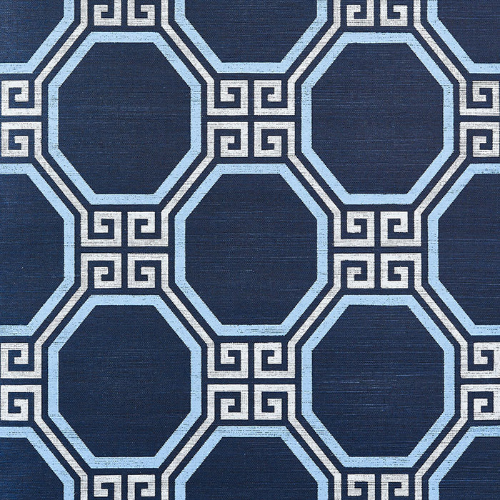 Schumacher Octavia Sisal Navy Wallpaper Sample 5008933