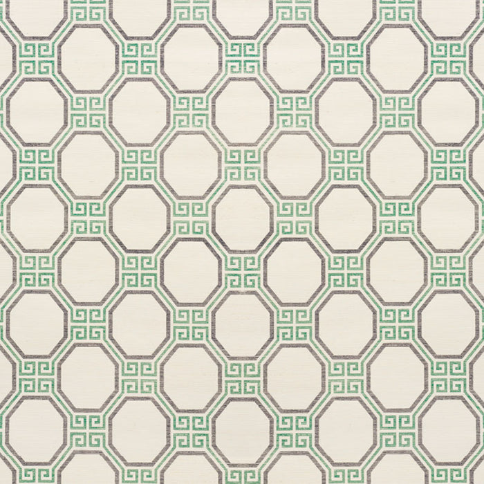 Schumacher Octavia Sisal Jade Wallpaper Sample 5008934