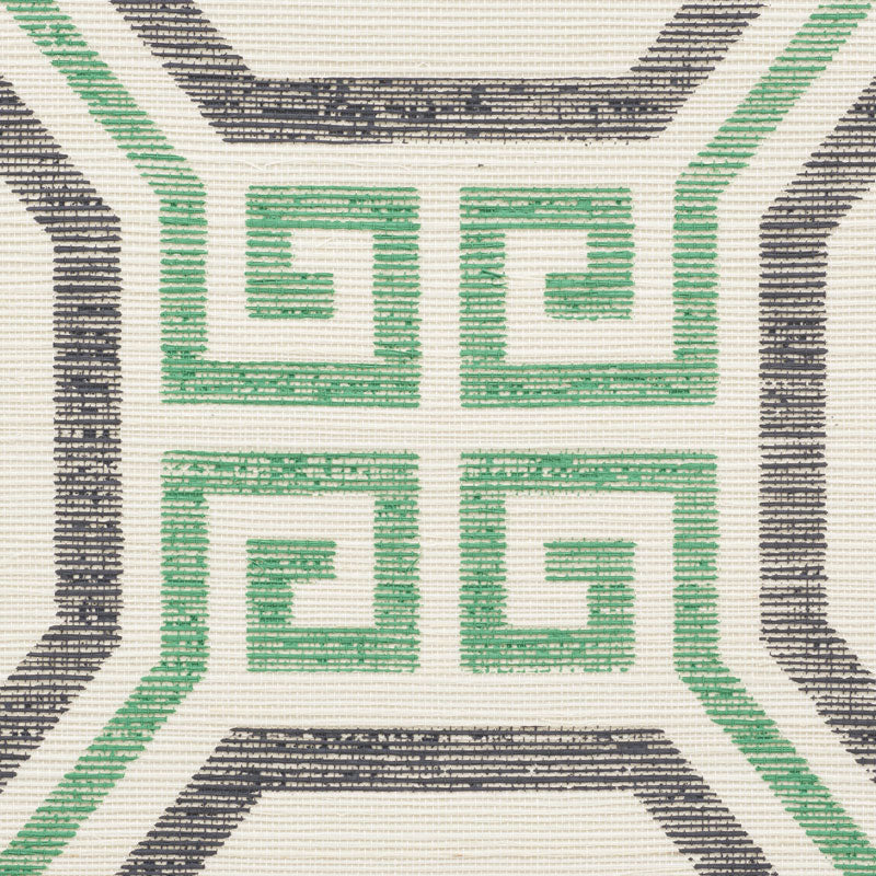 Schumacher Octavia Sisal Jade Wallpaper Sample 5008934