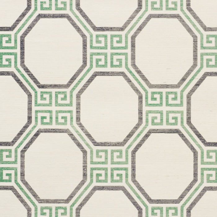 Schumacher Octavia Sisal Jade Wallpaper Sample 5008934