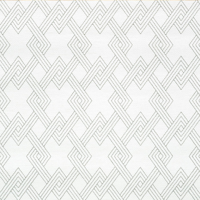 Schumacher Hix Embroidered Paperweave Grey Wallpaper Sample 5008950