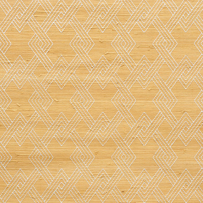 Schumacher Hix Embroidered Jute Natural Wallpaper Sample 5008960