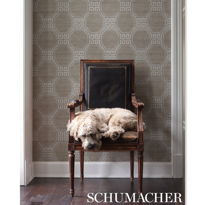 Schumacher Octavia Hemp Shimmer Quartz Wallpaper Sample 5008980