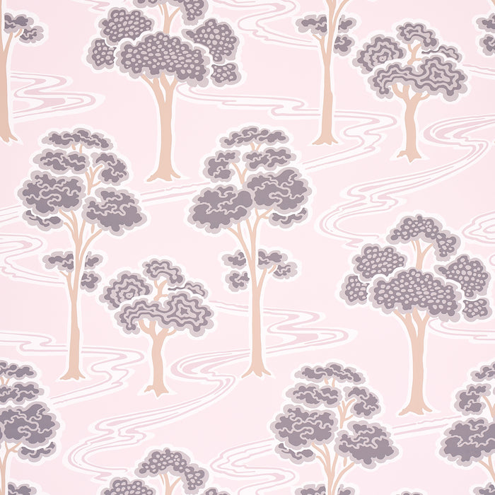 Schumacher Tree River Blush Wallpaper 5009101