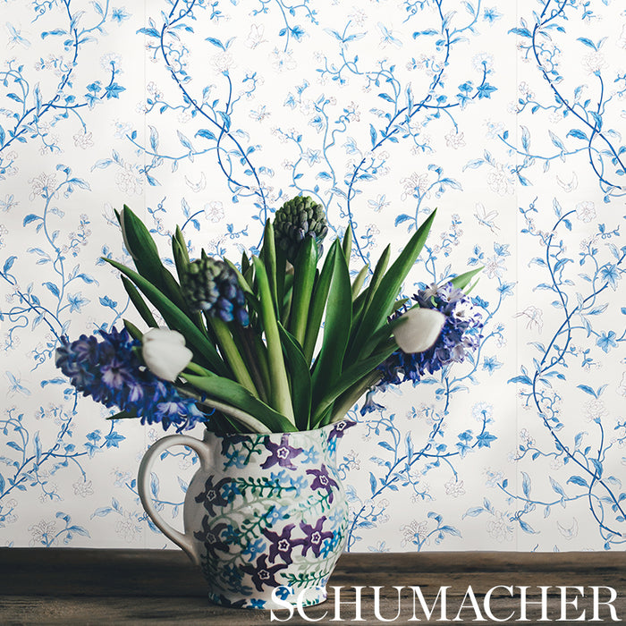 Schumacher Floraison Porcelain Wallpaper 5009110