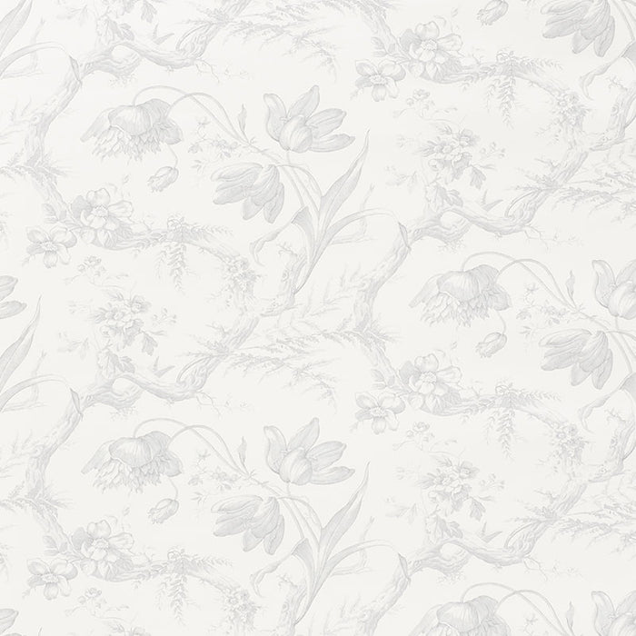 Schumacher Toile De Fleurs Grisaille Wallpaper 5009120