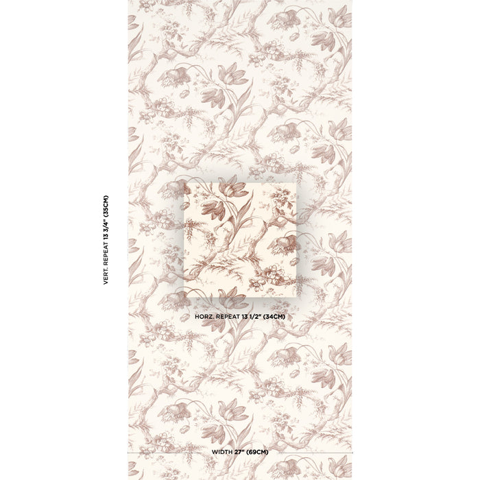 Schumacher Toile De Fleurs Fawn Wallpaper 5009124