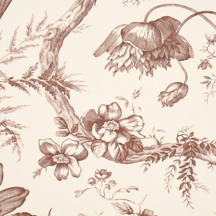 Schumacher Toile De Fleurs Fawn Wallpaper 5009124