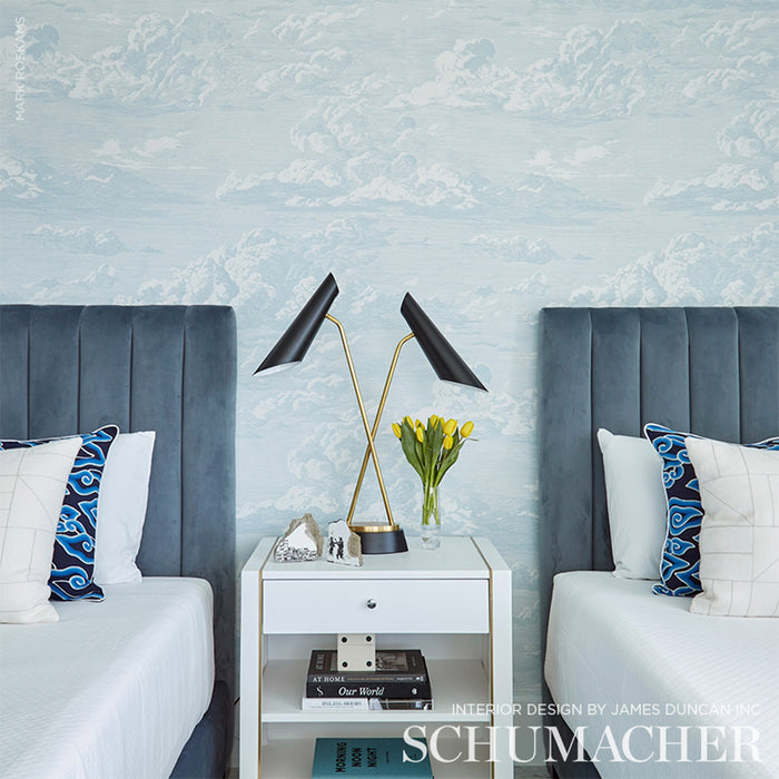 Schumacher Cloud Toile Mineral Wallpaper 5009132