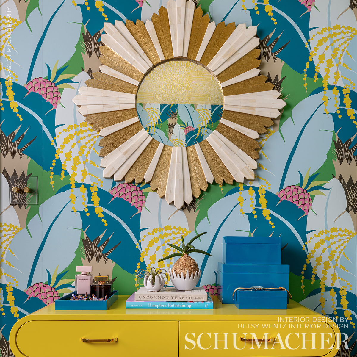 Schumacher Ananas Peacock Wallpaper 5009170