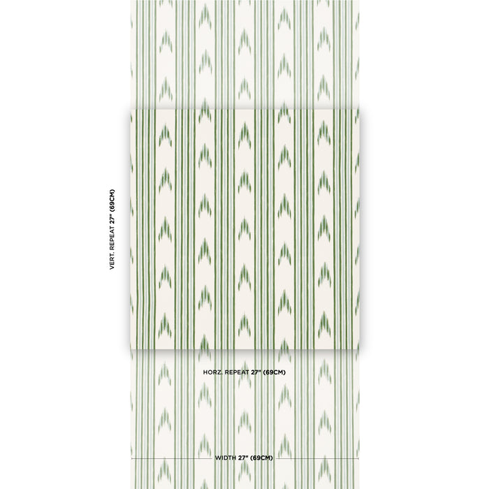 Schumacher Santa Barbara Ikat Leaf Green Wallpaper 5009224