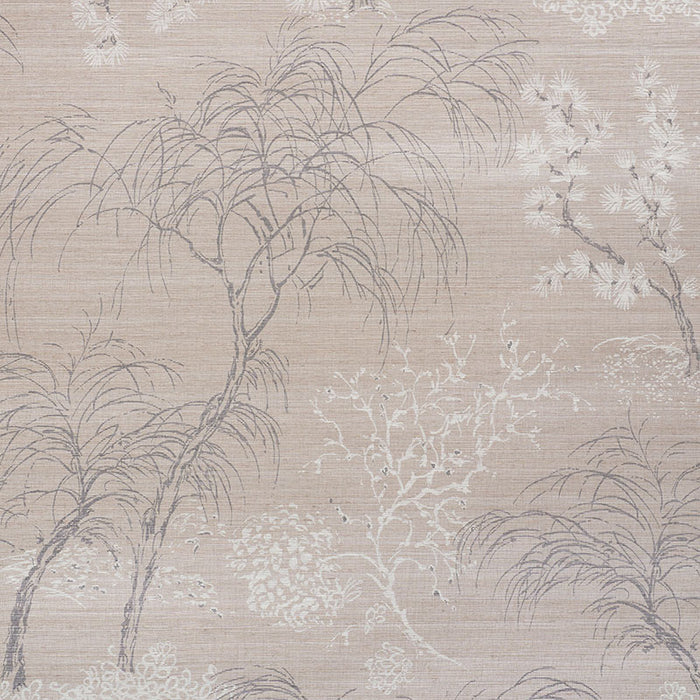 Schumacher Mori Hemp Shimmer Moonstone Wallpaper 5009390