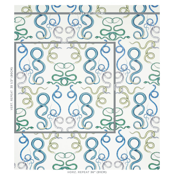 Schumacher Giove Emerald & Sapphire Wallpaper 5009460