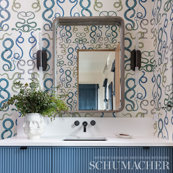 Schumacher Giove Emerald & Sapphire Wallpaper 5009460