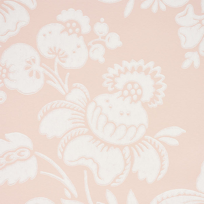 Schumacher Simone Damask Blush Wallpaper 5009611