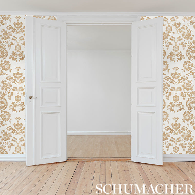 Schumacher Simone Damask Blush Wallpaper 5009611