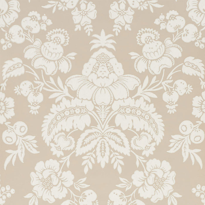 Schumacher Simone Damask Stone Wallpaper 5009612