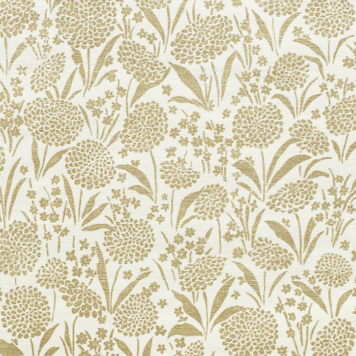 Schumacher Chrysanthemum Sisal Gold Wallpaper 5009782