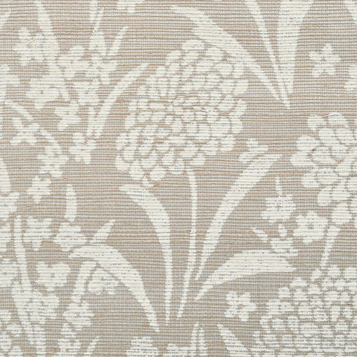 Schumacher Chrysanthemum Hemp Shimmer Moonstone Wallpaper 5009790