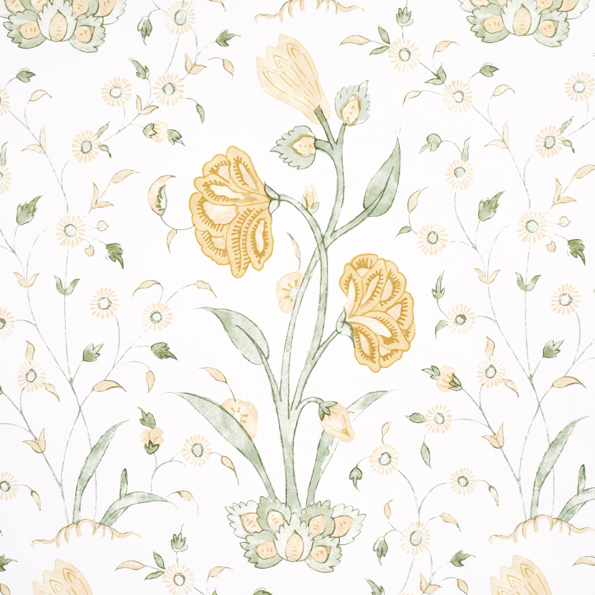 Schumacher Khilana Floral Marigold Wallpaper 5009954