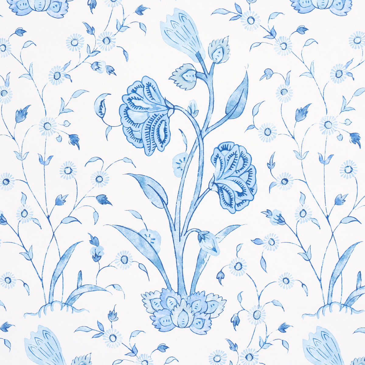 Schumacher Khilana Floral Porcelain Wallpaper 5009955