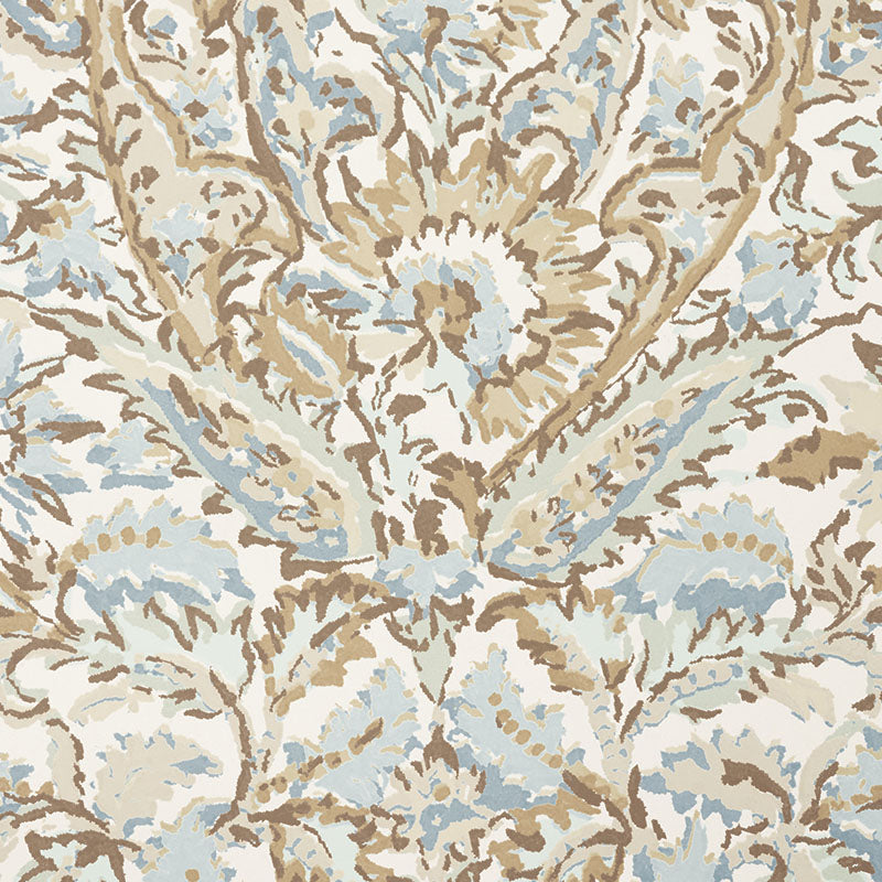 Schumacher Shirala Paisley Aqua Wallpaper 5009971