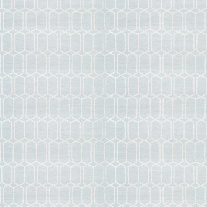 Schumacher Modern Trellis Sisal Sky Wallpaper Sample 5010100