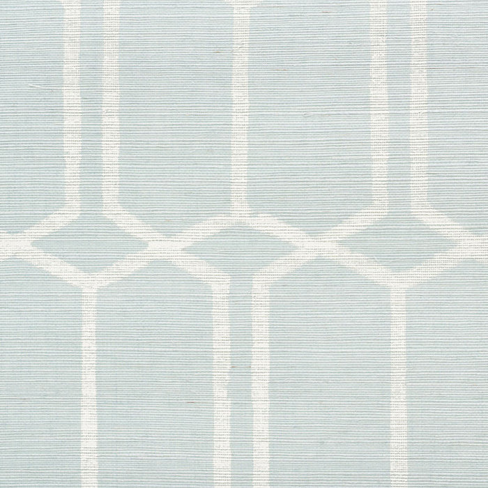 Schumacher Modern Trellis Sisal Sky Wallpaper 5010100