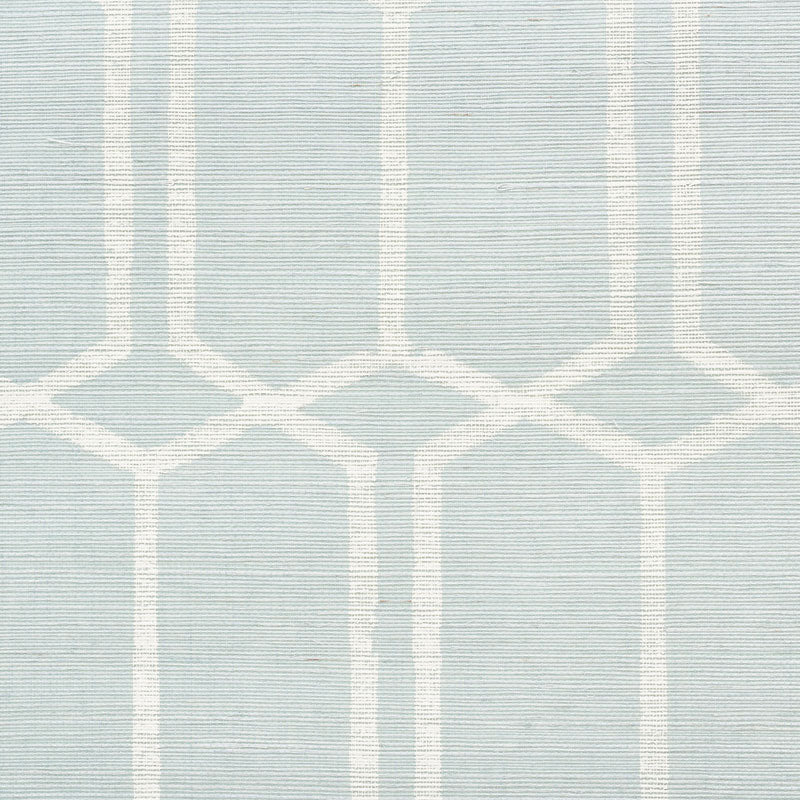 Schumacher Modern Trellis Sisal Sky Wallpaper Sample 5010100