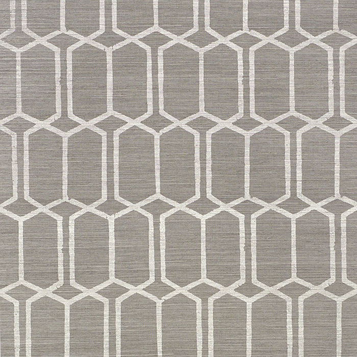 Schumacher Modern Trellis Sisal Charcoal Wallpaper 5010101