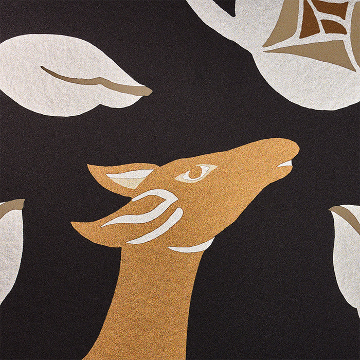 Schumacher Les Gazelles Au Bois Vinyl Noir Wallpaper 5010140