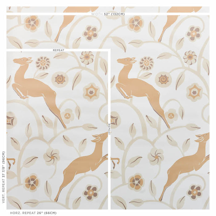 Schumacher Les Gazelles Au Bois Vinyl Natural Wallpaper 5010141