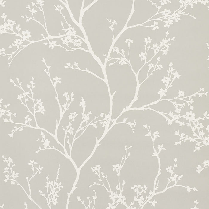 Schumacher Twiggy Vinyl Soft Grey Wallpaper Sample 5010152