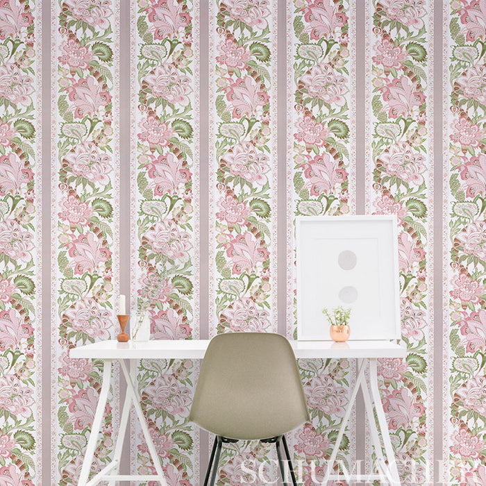 Schumacher Anjou Stripe Blush Wallpaper 5010171