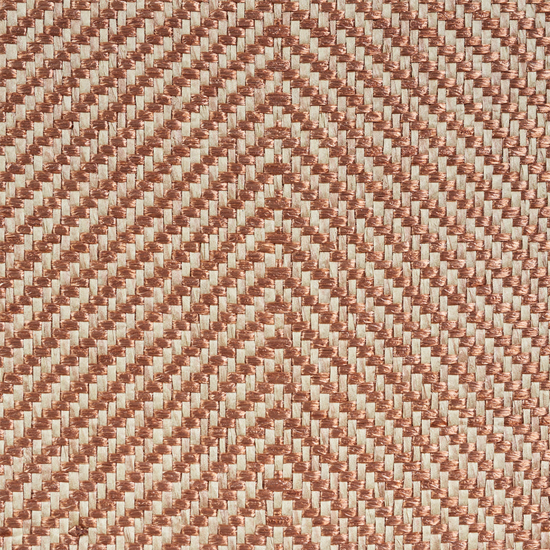 Schumacher Herringbone Paperweave Brown Wallpaper 5010231