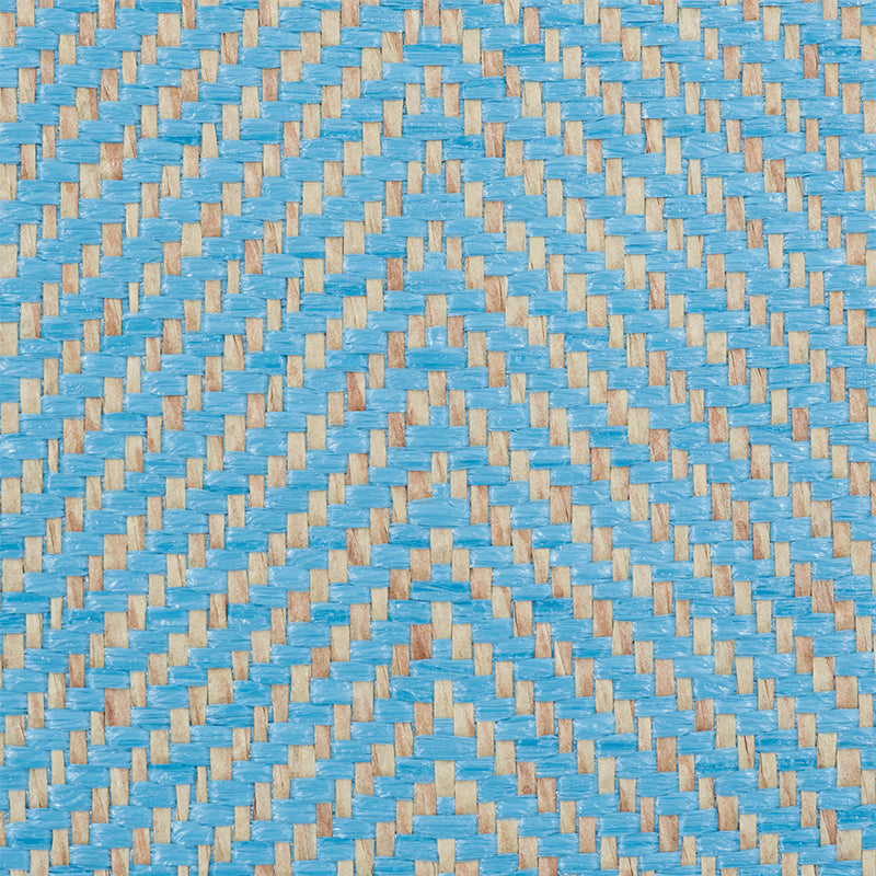 Schumacher Herringbone Paperweave Sky Wallpaper 5010234