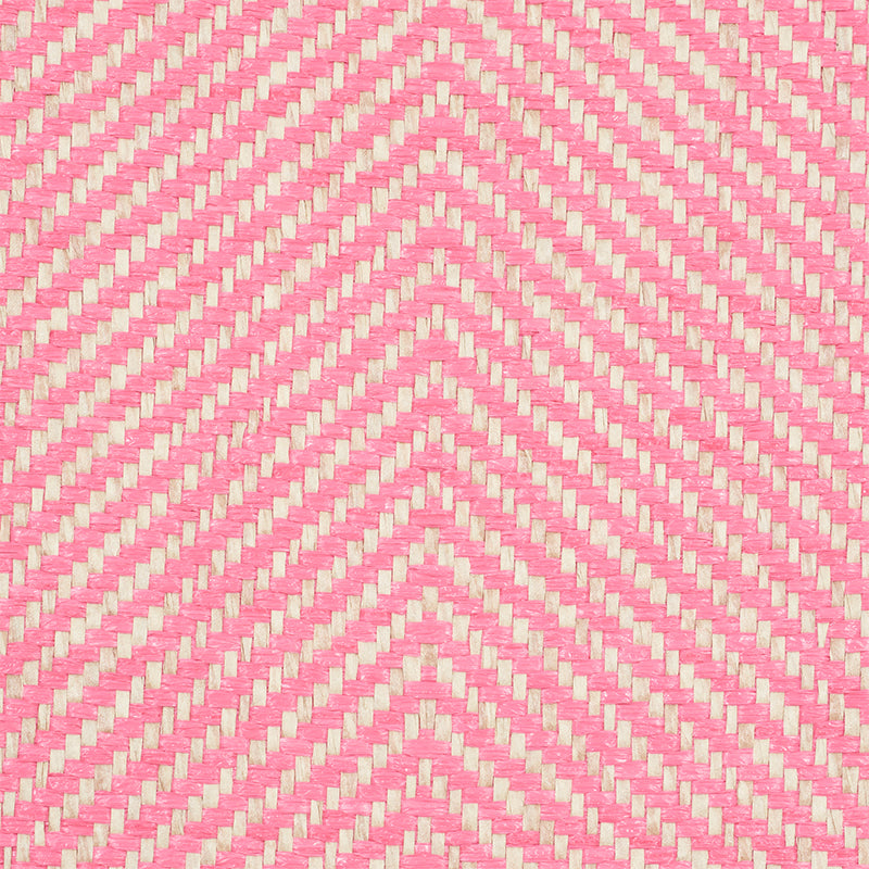 Schumacher Herringbone Paperweave Pink Wallpaper 5010235