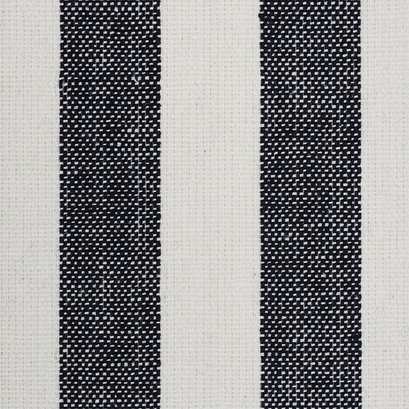 Schumacher Linen Stripe Black Wallpaper 5010255