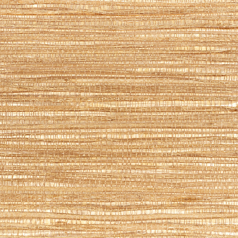 Schumacher Metallized Flax Brass Wallpaper 5010282