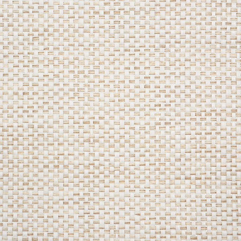 Schumacher Tonal Paperweave Ivory Wallpaper Sample 5010290