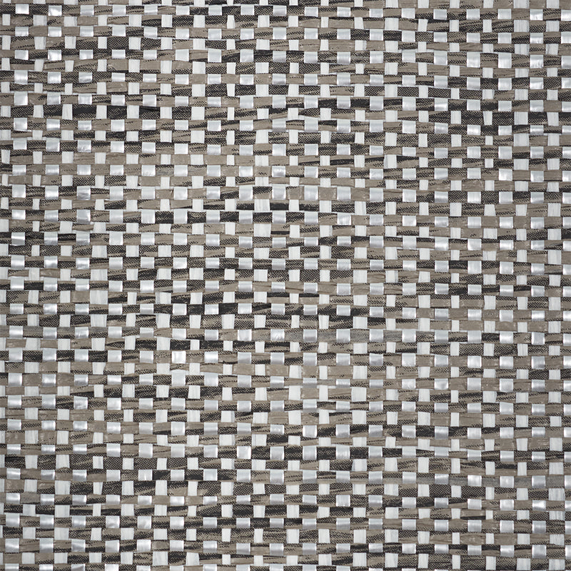 Schumacher Metal Paperweave Charcoal Wallpaper 5010310