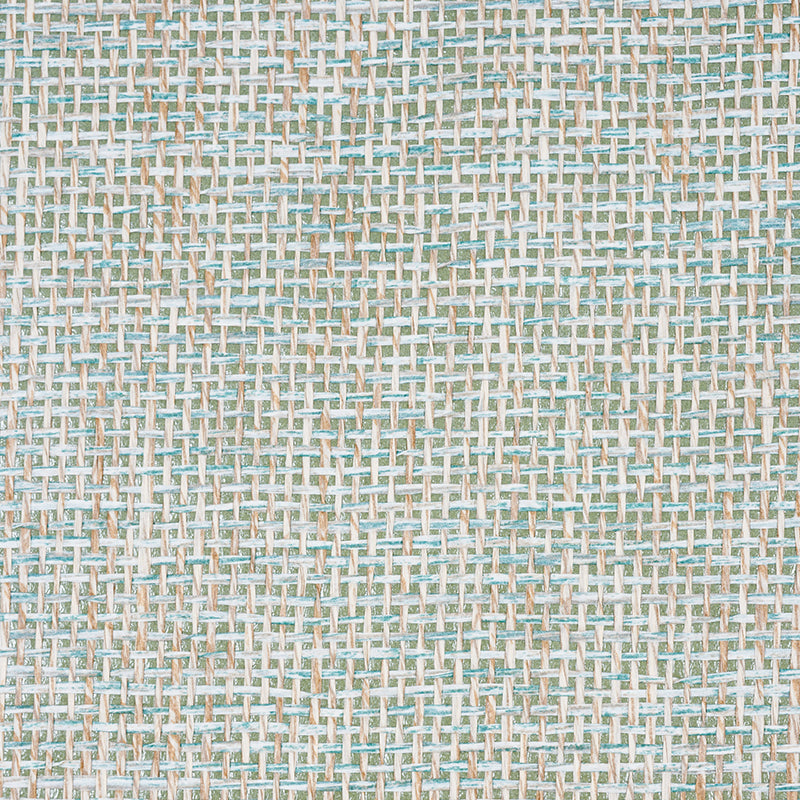 Schumacher Open Paperweave Spruce Wallpaper Sample 5010322