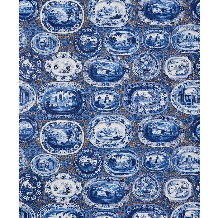 Schumacher Plates & Platters Blue Wallpaper 5010410