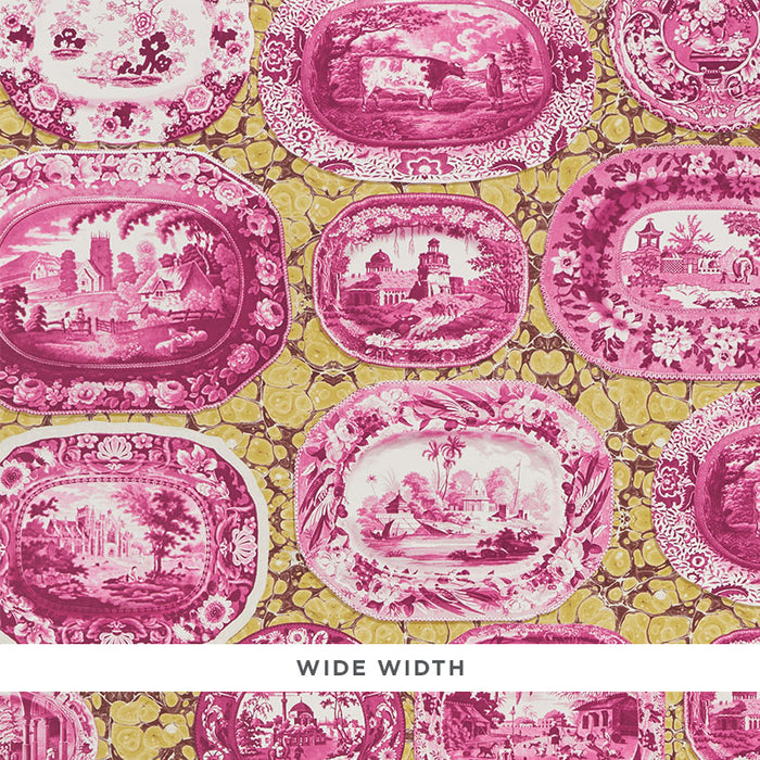 Schumacher Plates & Platters Magenta & Yellow Wallpaper 5010412