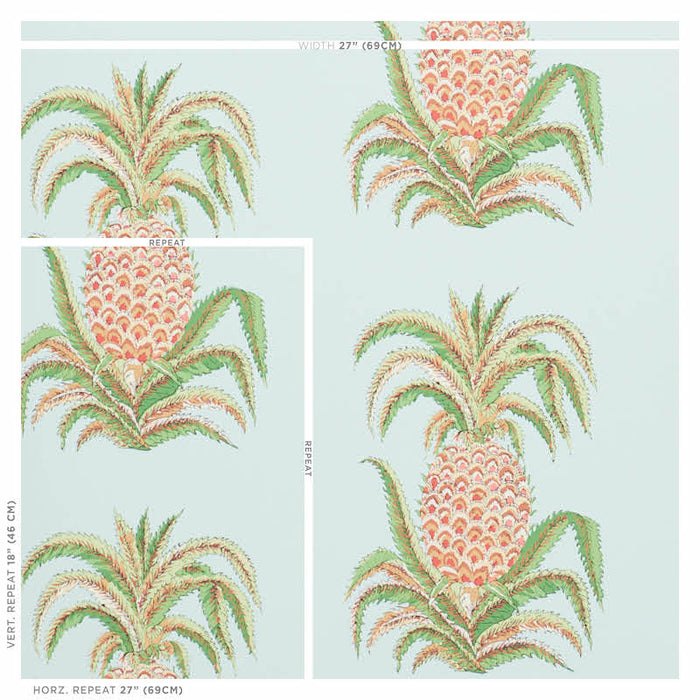 Schumacher Pineapples Sky Wallpaper 5010450