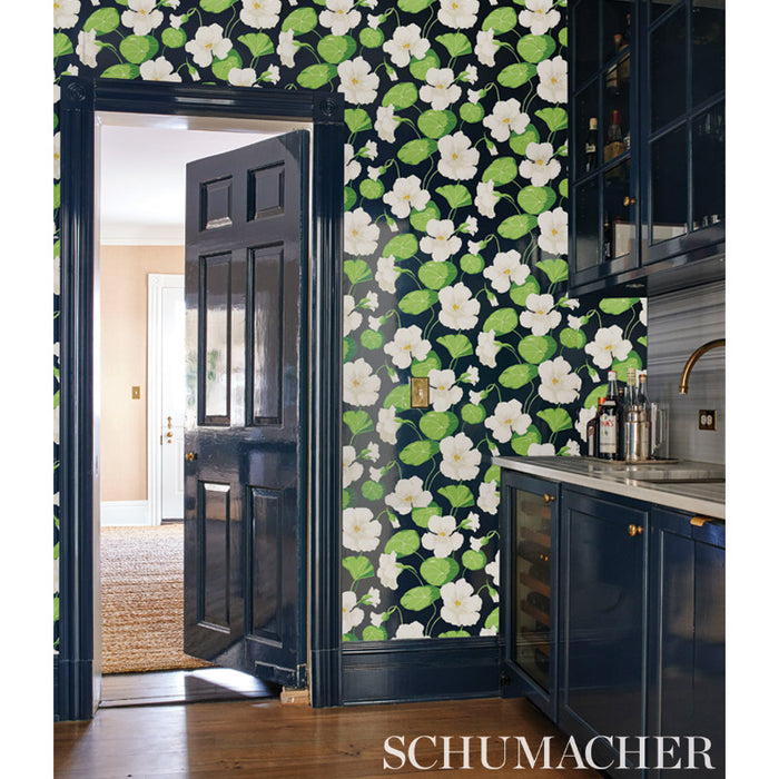 Schumacher Nasturtium Noir Wallpaper 5010470