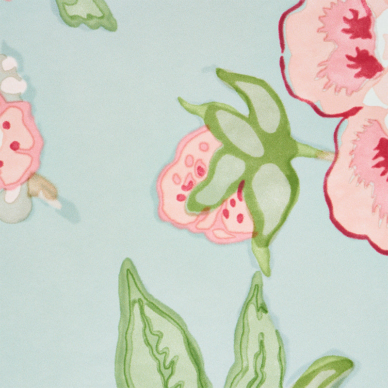 Schumacher Bermuda Blossoms Aqua Wallpaper 5010520